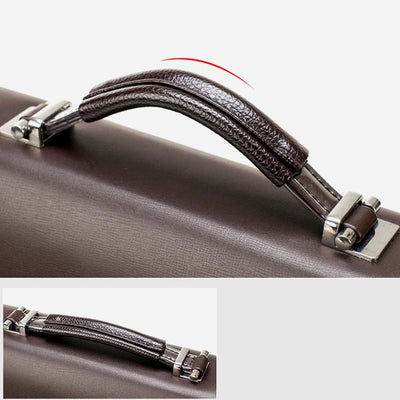 Briefcase for Men Business Computer PU Leather Casual Shoulder Bag