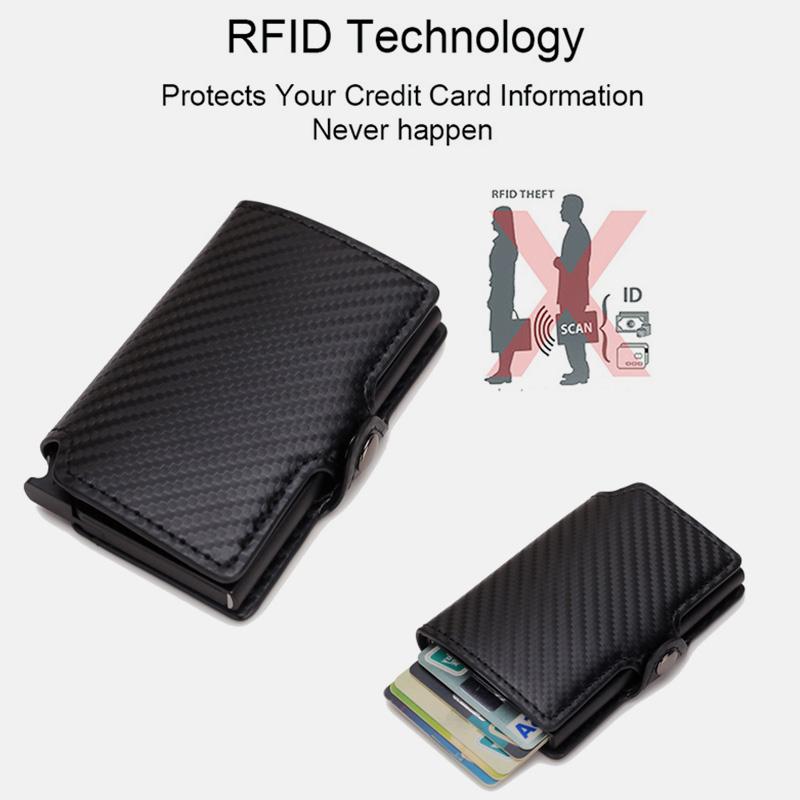 RFID Mini Slim Wallet With Metal Card Case