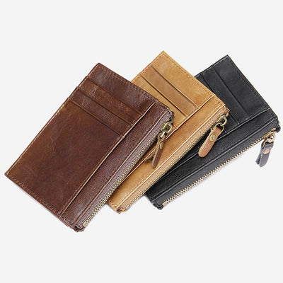 Retro Large Capacity Genuine Leather Business Card Holder