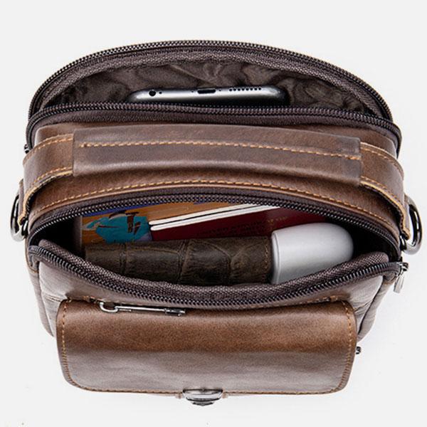 Large Capacity Retro Genuine Leather Crossbody Bag