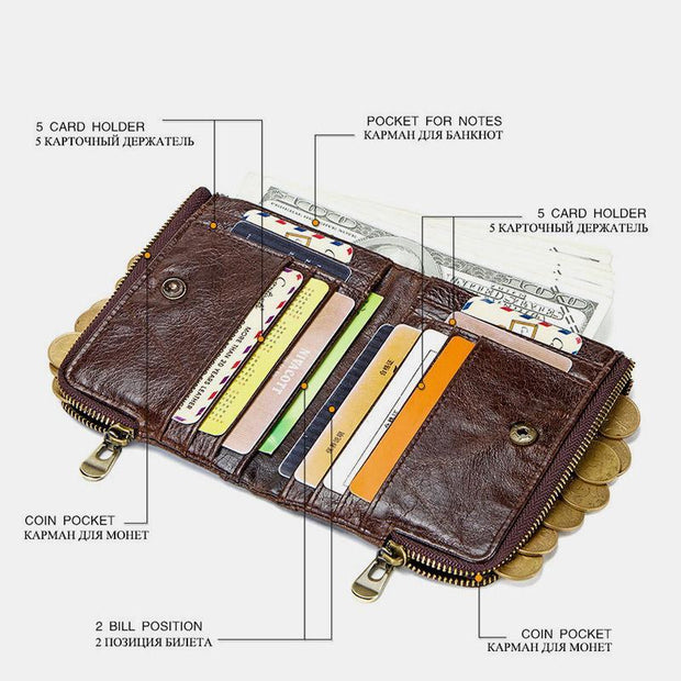Casual RFID Multifunctional Wallet With Chain