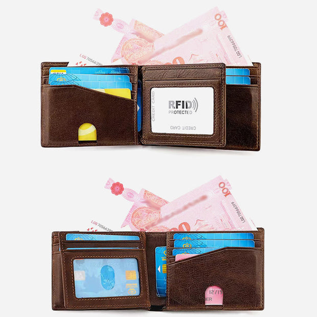 Genuine Leather Airtag Wallet Multiple Slots RFID Blocking Card Holder Purse