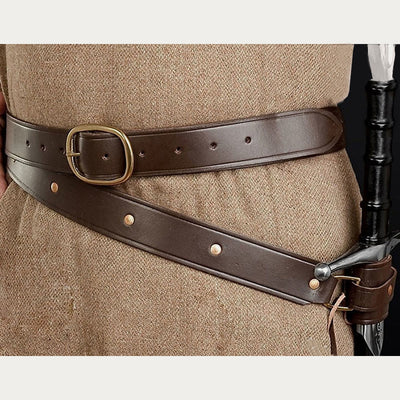 Leather Belt Sword Holster For Cosplay Rivet Adjustable Holster