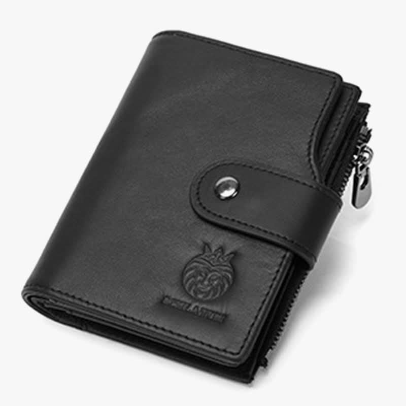 Multi-Slot Genuine Leather Wallet for Men Anti-theft RFID Blocking Card Case