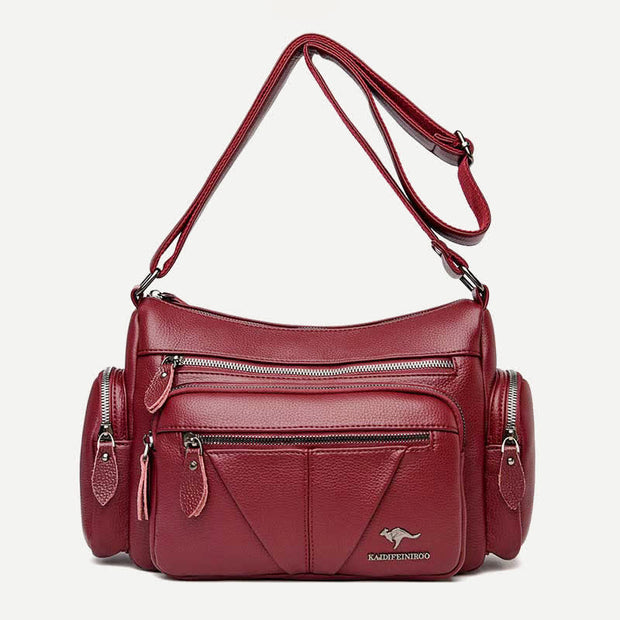 Casual Crossbody Purse for Women Multi-Pocket PU Leather Shoulder Handbag