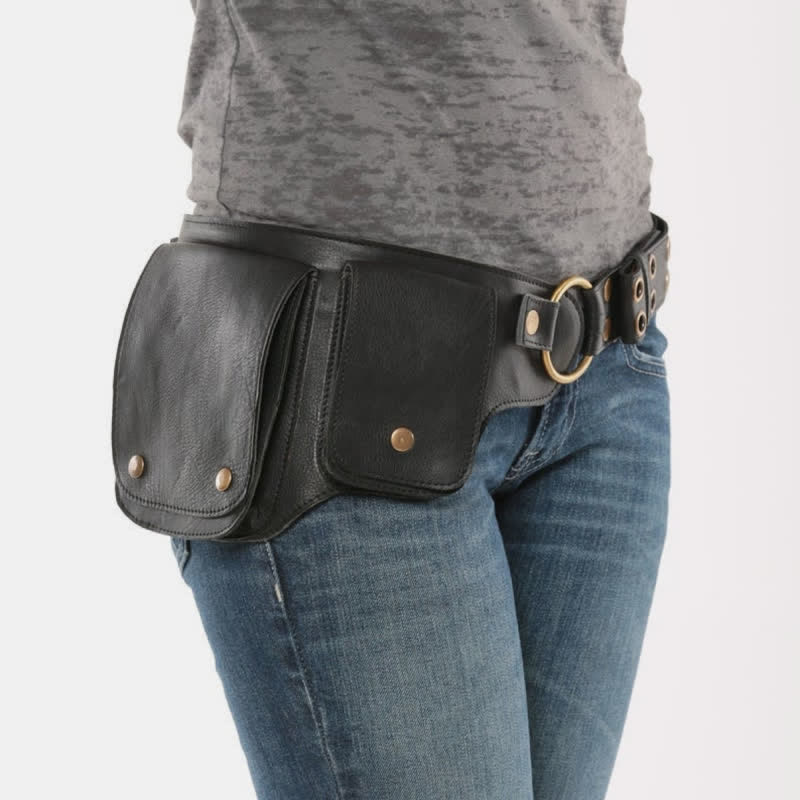 Faux Leather Waist Bag for Women Men Waist Belt Bag Drop Leg Thigh Bag ...