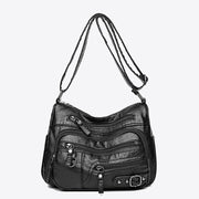 Multiple Pocket Minimalist Leather Purse For Women Organized Crossbody Bag