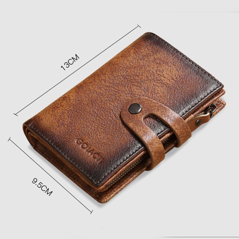 RFID Leather Retro Multifunctional Wallet