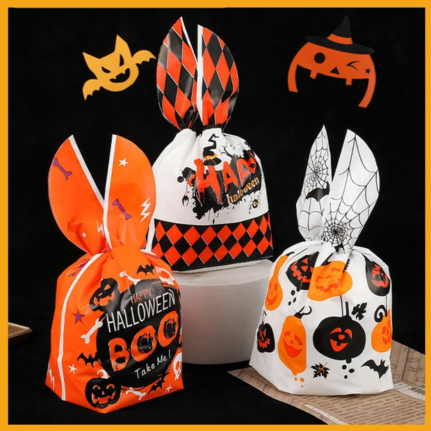FREE TODAY: 50pcs Halloween Candy Bag Bunny Ears Pumpkin Snack Gift Bag