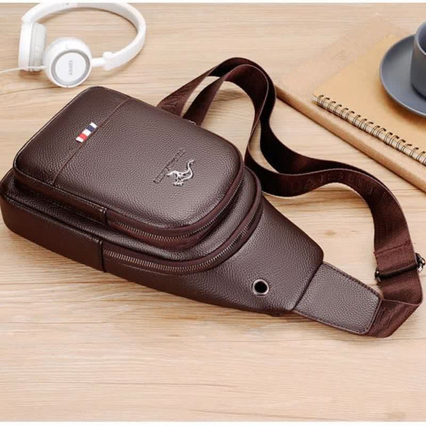 Small Crossbody Sling Bag for Men Leather Purses Chest Bag