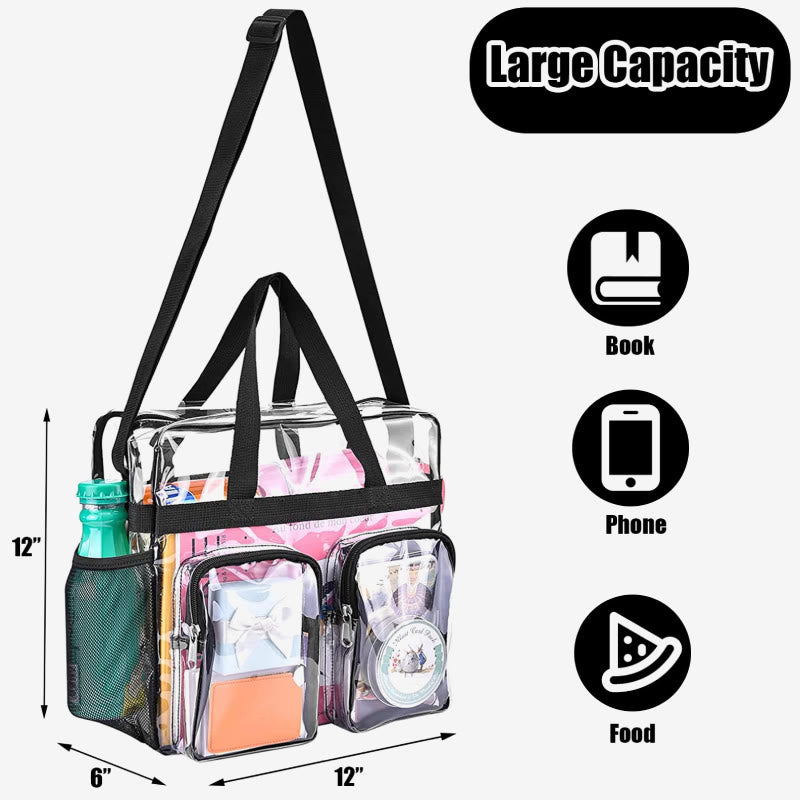 Tote Bag For Outing Protable Multi Pocket Transparent Crossbody Bag