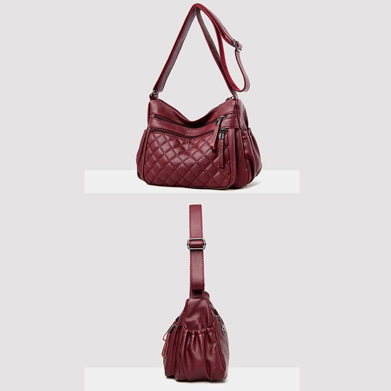 Large Capacity Leather Crossbody Bag