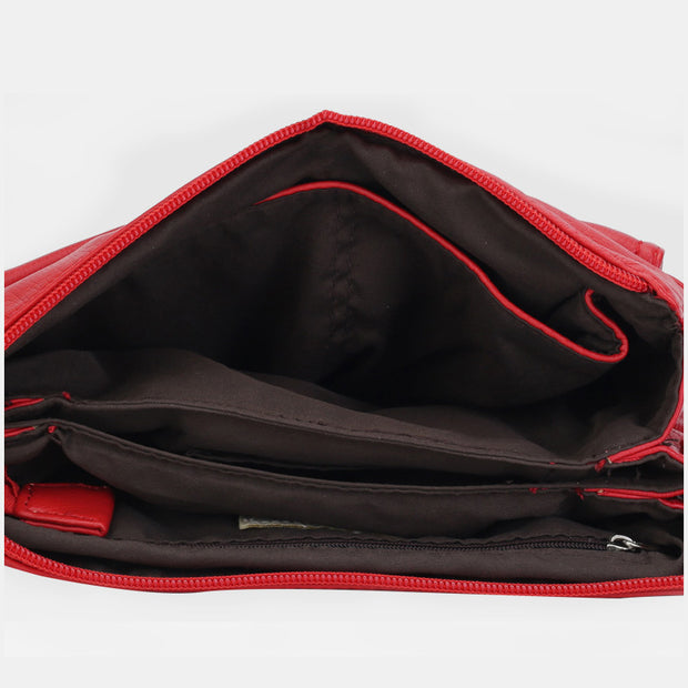 Multi-Compartment Soft Elegant Crossbody Bag
