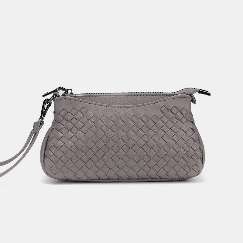 Stylish Woven Crossbody Bag With Wristlet