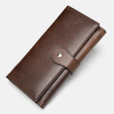 Multi-Slot Real Leather Retro Wallet