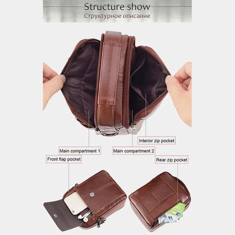 Large Capacity Genuine Leather Crossbody Bag