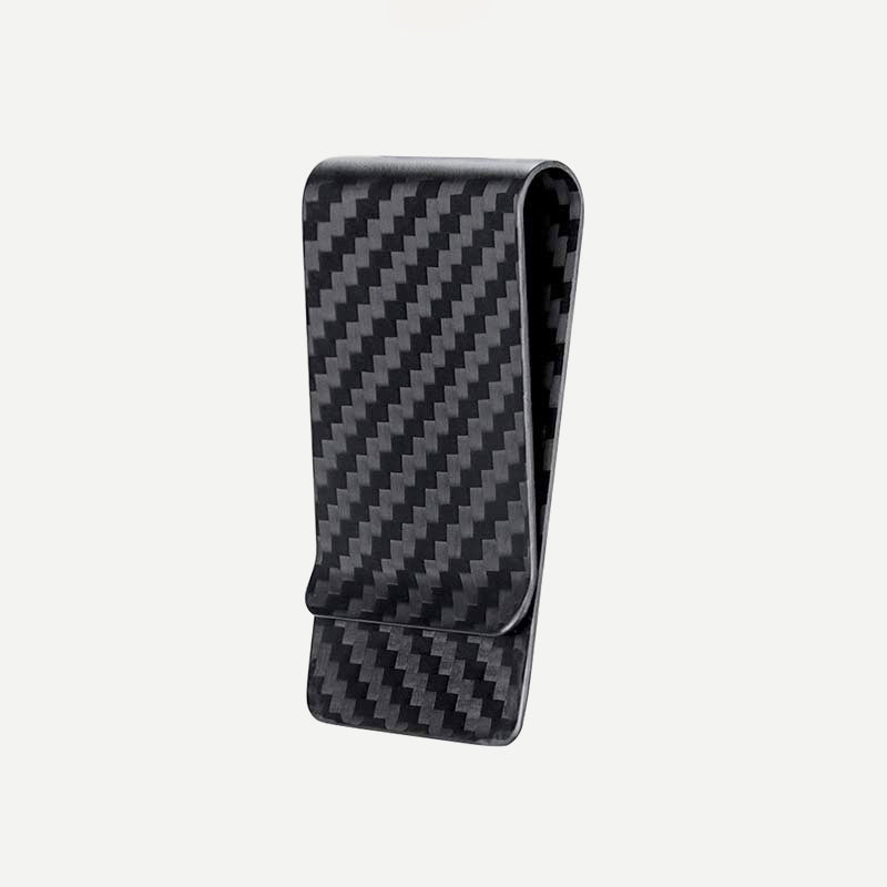 Slim Carbon Fiber Money Clip Minimalist Wallet Business Card Holder