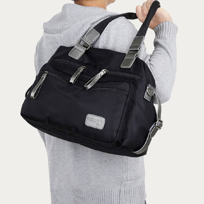 Multi-Pocket Tote Bag For Women Men Travel Handbag with Crossbody Strap