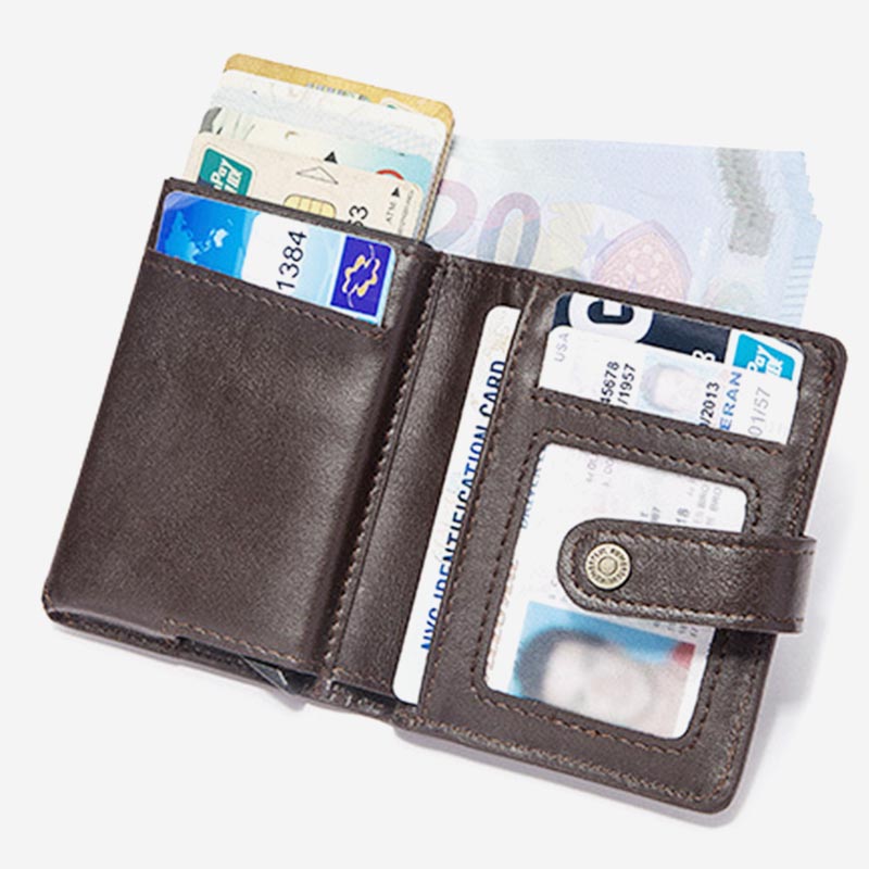 RFID Bifold Business Short Wallet With Chain