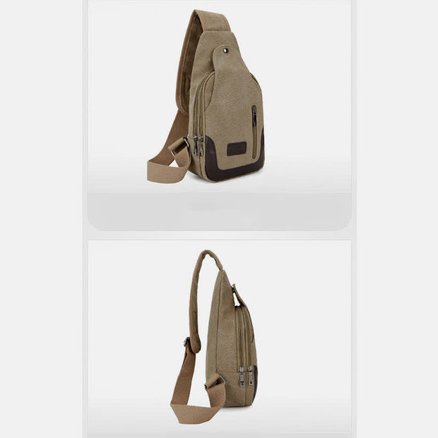 Limited Stock: Canvas Sling Bag for Men Outdoor Travel Camping Chest Day Pack