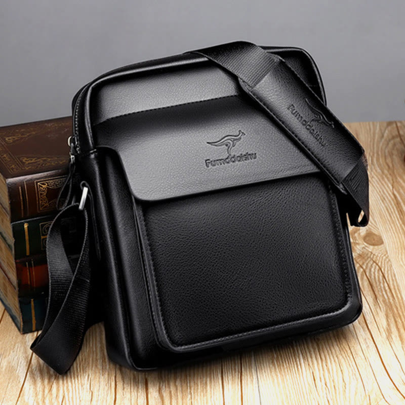 Classic Messenger Bag For Men Business Pu Leather Satchel Bag