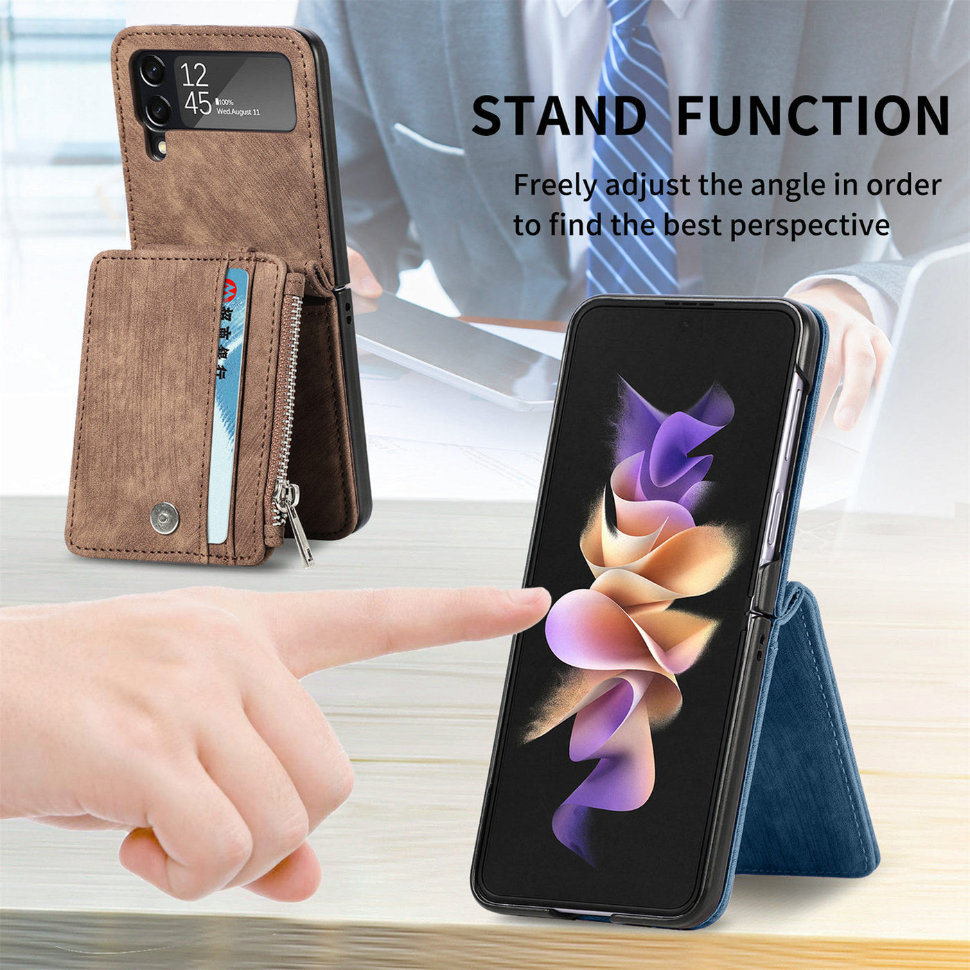 Phone Case For Z Flip5 2 In 1 Detachable Samll Wallet