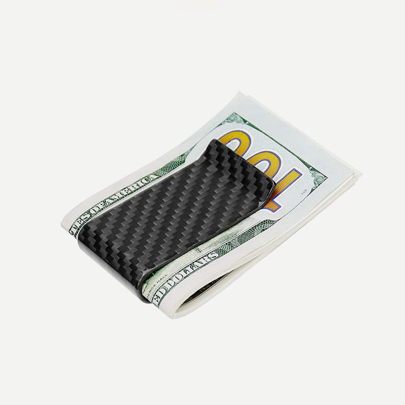 Slim Carbon Fiber Money Clip Minimalist Wallet Business Card Holder