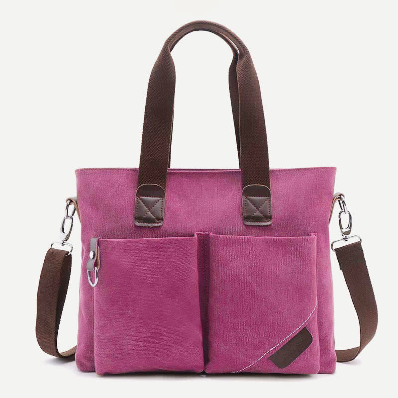 Canvas Shoulder Bag for Women Men Retro Casual Handbags Work Tote