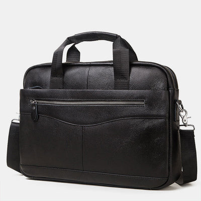 Multifunctional Genuine Leather Laptop Briefcase