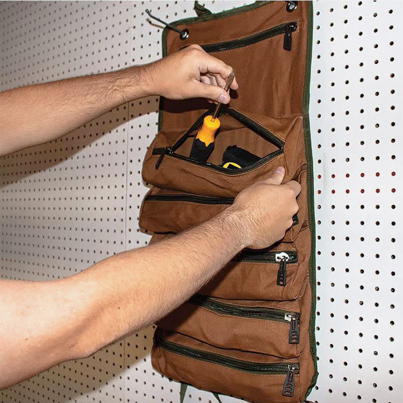 Roll Tool Up Bags Multi Purpose Canvas Hanging Tool Organizer