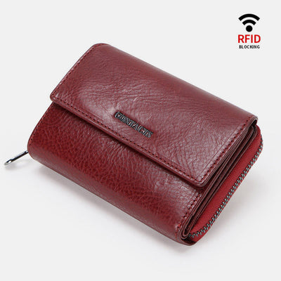 Multifunctional Genuine Leather Short Wallet