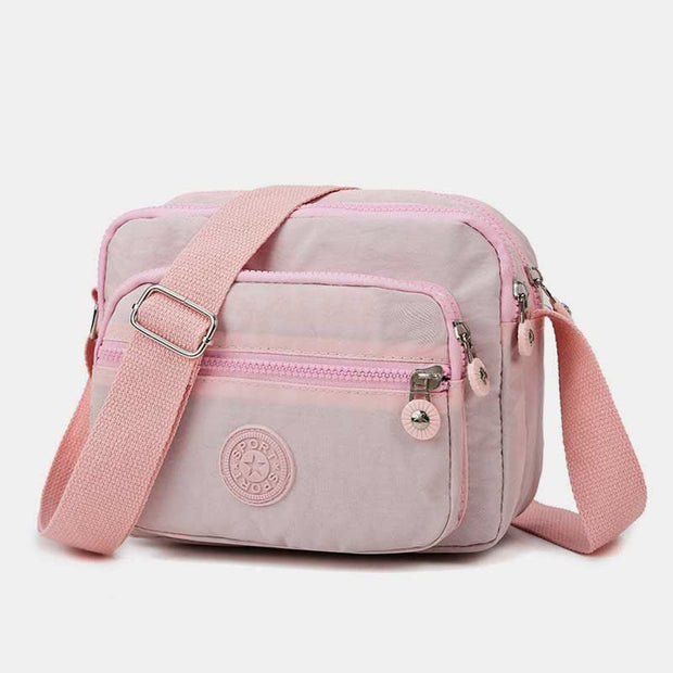 Waterproof Double Compartment Crossbody Bag Purse with Adjustable Shoulder Strap