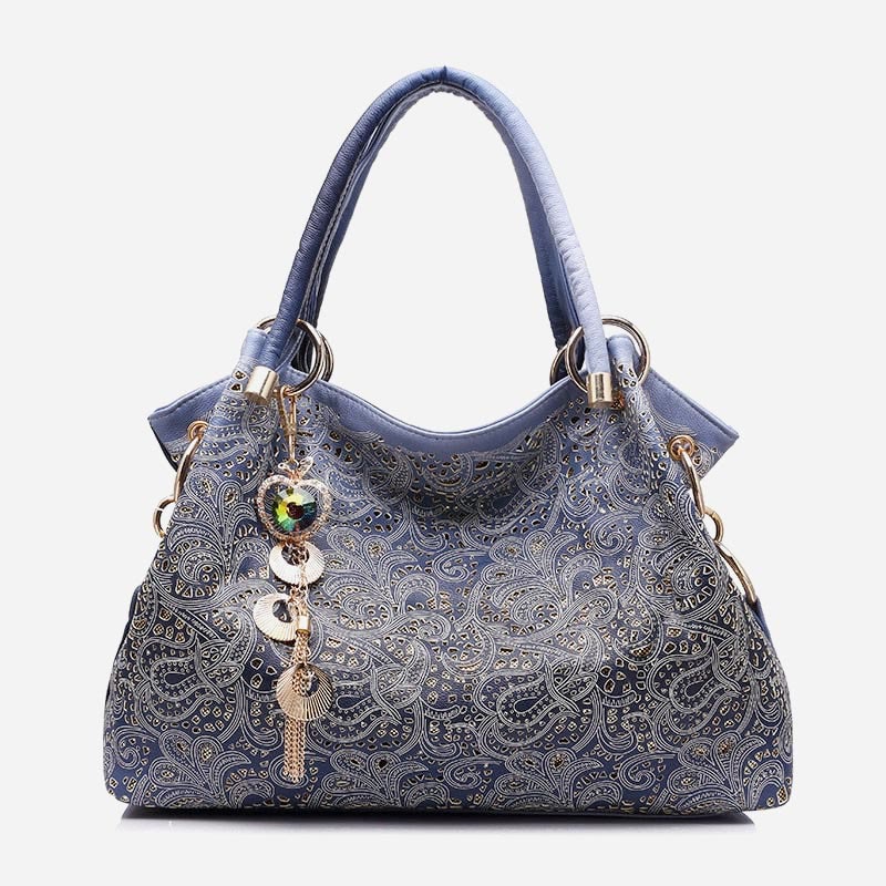 Tote Bag for Women Luxury Elegant Floral Printing Peacock Handbag