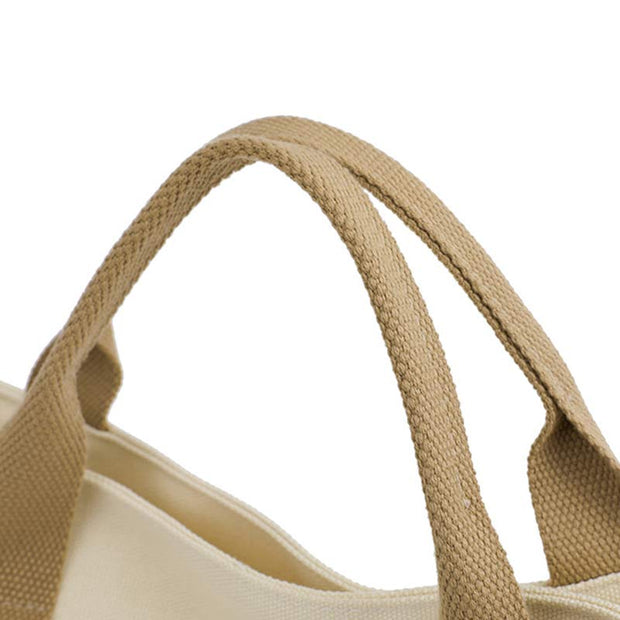 Reusable Versatile Canvas Tote Bag Water Resistant Crossbody Shoulder Bag