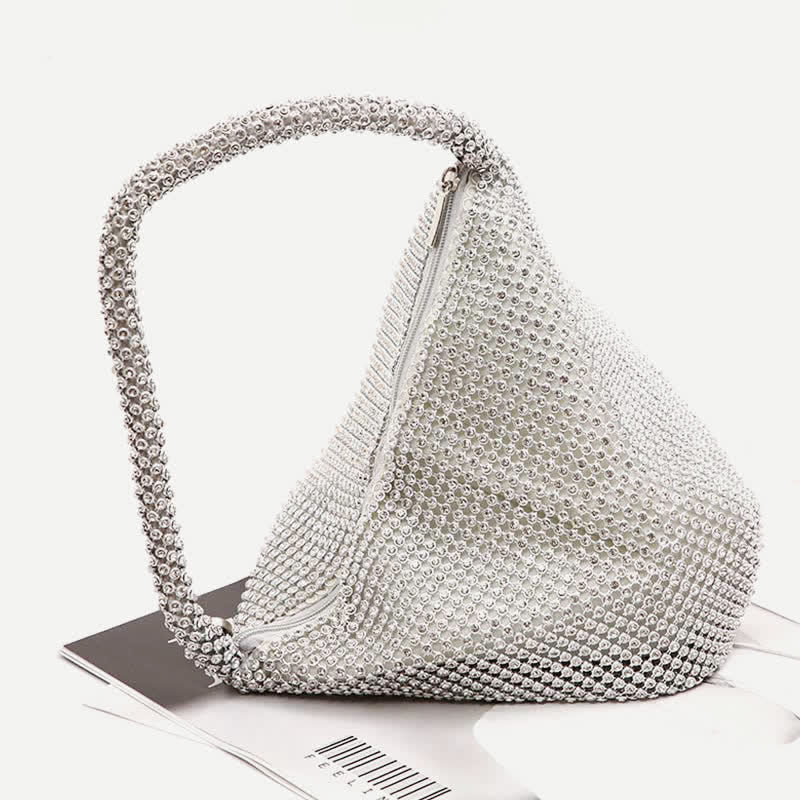 Rhinestone Evening Bags Clutch Sparkly Gitter Triangle Purses for Women Girls