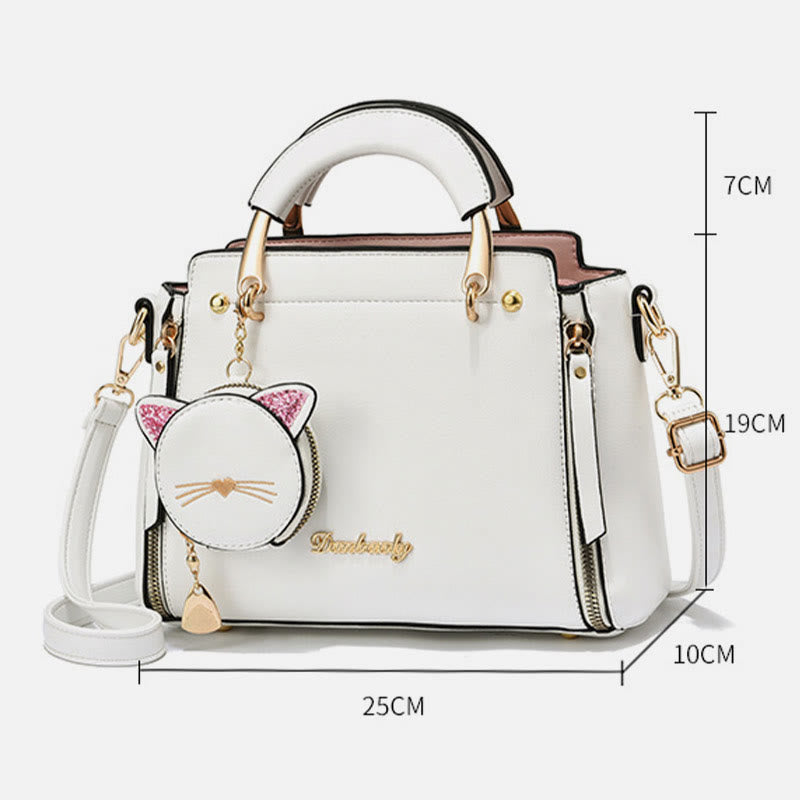 Cute Kitty Handbag Detachable Strap Ladies Crossbody Shoulder Bag