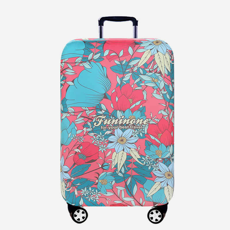 Elastic Polyester Luggage Cover Thicken Floral Protective Cover For Travel