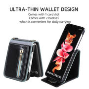 Designed for Samsung Z Flip4 / Flip3 Wallet Case Cell Phone Case with Card Slot