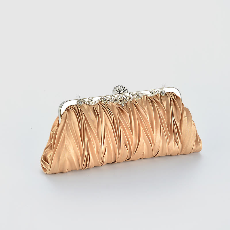 Evening Bag For Women Wedding Party Bride Pleated Chain Bag