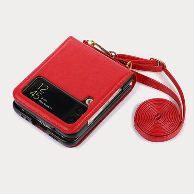 Phone Case For Z Flip Series Folded Protective Crossbody Case