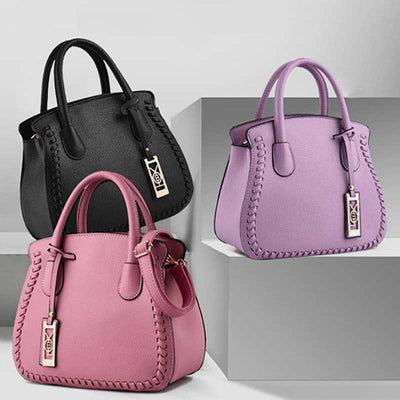 Women's Classic Satchel Purse Top-Handle PU Leather Tote Shoulder Bag