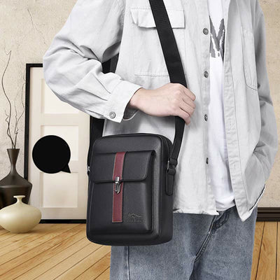 Messenger Bag for Men Soft PU Leather Casual Crossbody Handbag