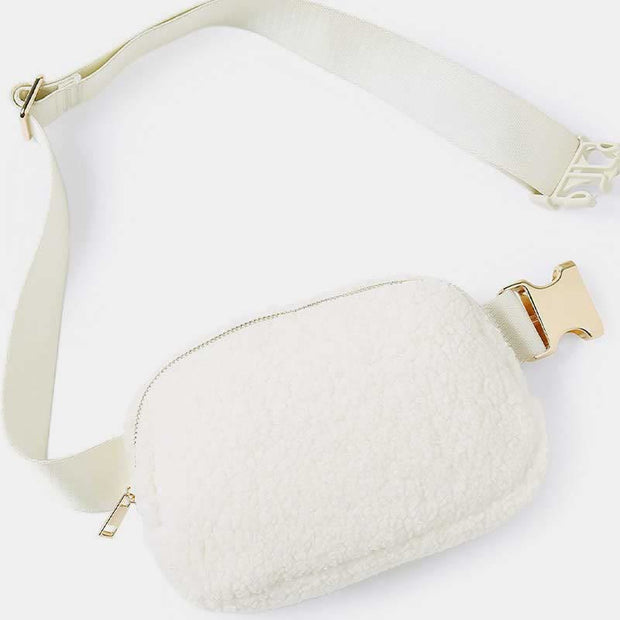 Lightweight Waist Bag for Women Men Soft Warm Plush Sling Bag