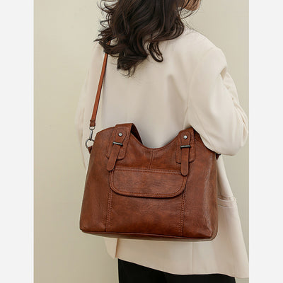 Lightweight Tote Detachable Strap Leather Underarm Bag For Women Commuter