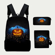 Halloween Backpack For Kids Outdoor Sports Travel Oxford Bag Set