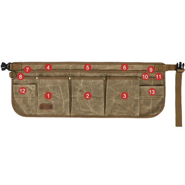 Multi-Slot Tool Belt Pouch Waterproof Canvas Waist Bag for Tool Organization