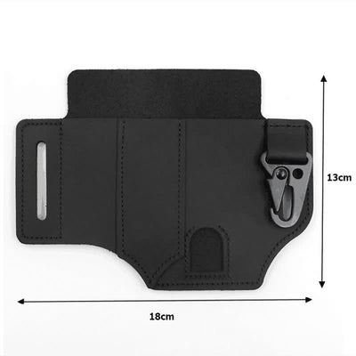 Leather Multitool Sheath for Belt EDC Belt Organizer with Key Holder