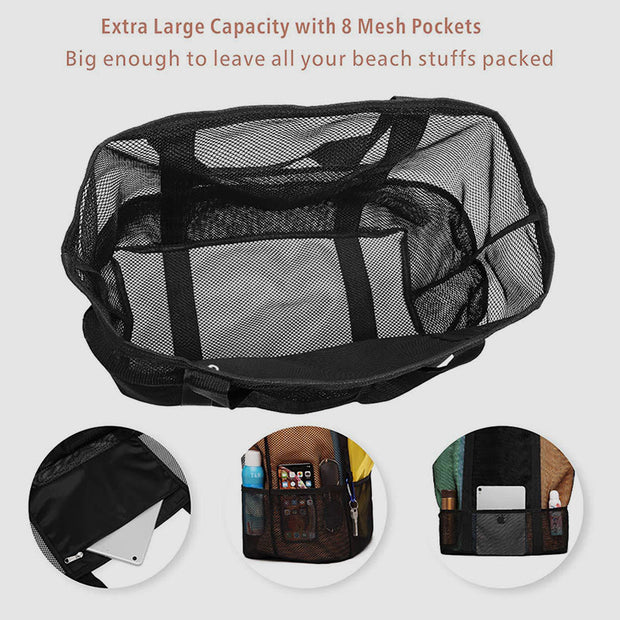 Beach Bag For Holiday Travel Large Capacity Portable Mesh Shoulder Bag