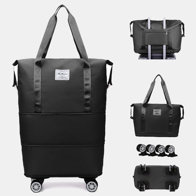 Expandable Rolling Duffel Bag with Detachable Wheels Large Shopping Tote Handbag Purses