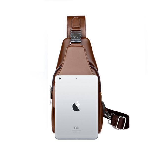 Multi-Compartment Wearing-Resisting Sling Bag with USB Charging Port